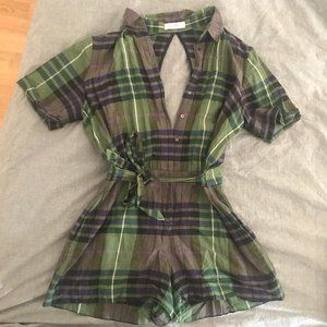 Women's Green Plaid Romper by Sandro